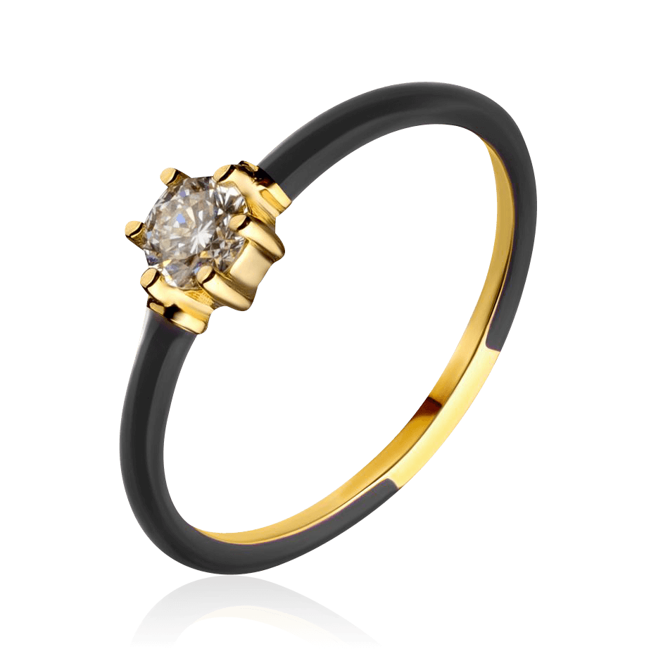 Кольцо с бриллиантами из желтого золота 585 пробы (арт. 99118)