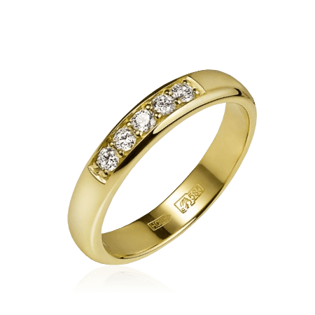 Кольцо с бриллиантами из желтого золота 585 (арт. 21708)