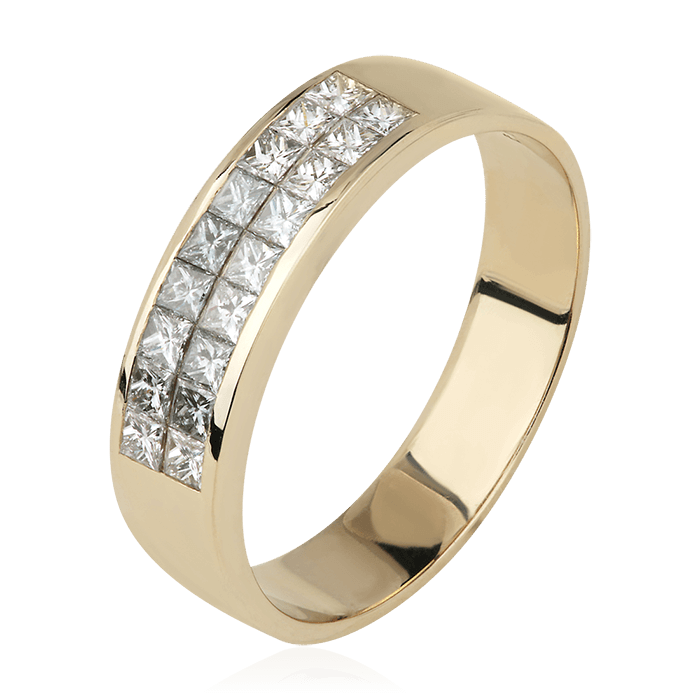 Кольцо с бриллиантами из желтого золота 750 пробы, фото № 1