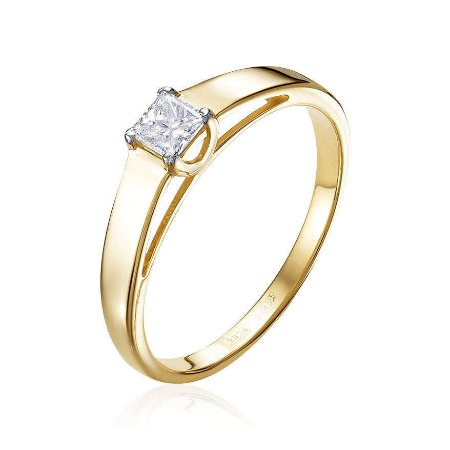Кольцо с бриллиантами из желтого золота 585 пробы (арт. 104743)