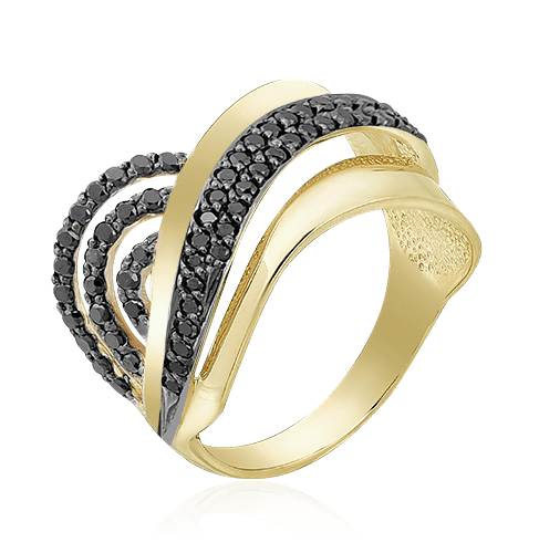 Кольцо с бриллиантами из желтого золота 585 (арт. 55331)