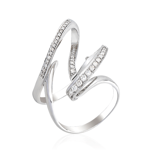 Кольцо с бриллиантами из белого золота 585 (арт. 59557)