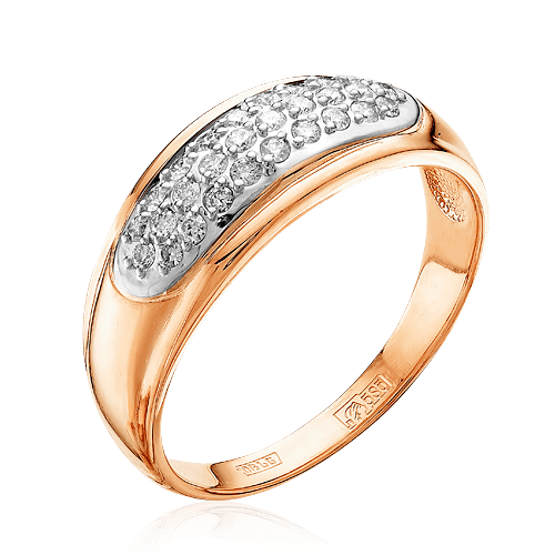 Кольцо с бриллиантами из комбинированного золота 585 (арт. 48147)