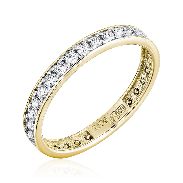 Кольцо с бриллиантами из комбинированного золота 585 пробы (арт. 91938)