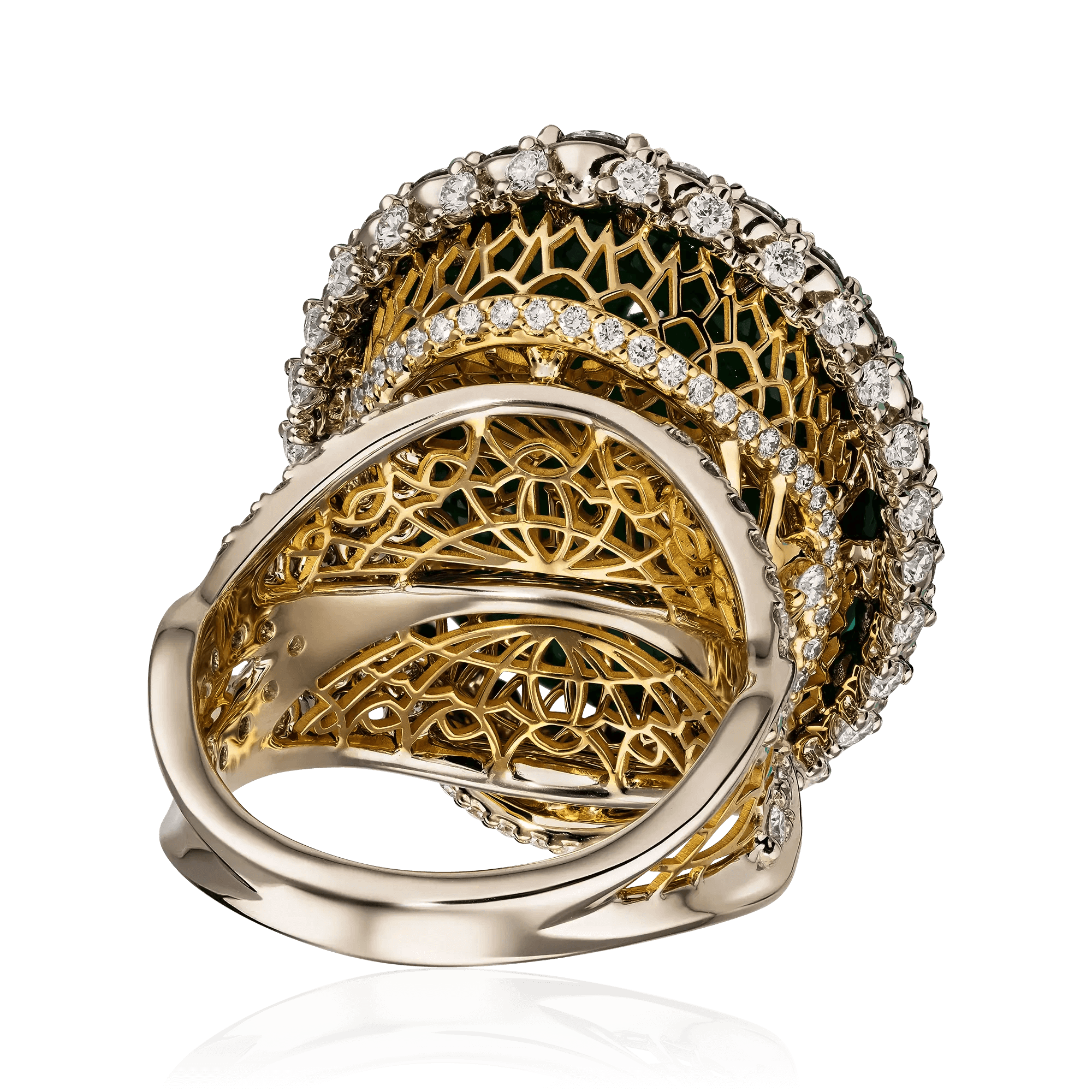 Кольцо с бриллиантами, бериллом из желтого золота 750 пробы, фото № 4