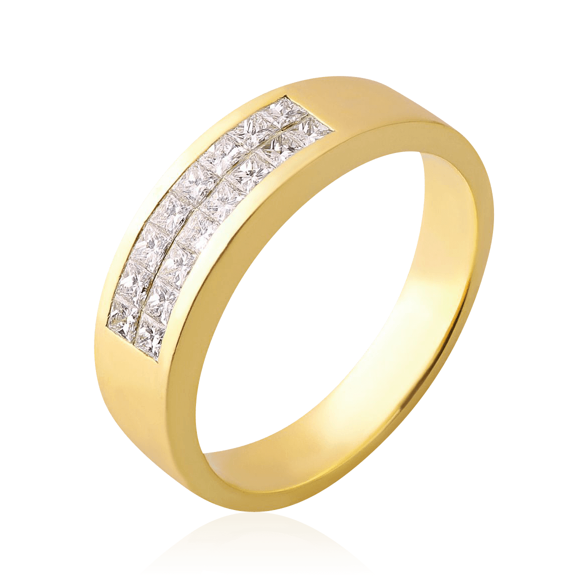 Кольцо с бриллиантами из желтого золота 750 пробы (арт. 99586)