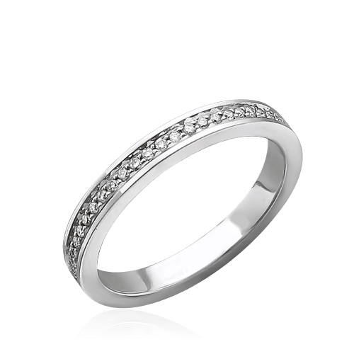 Обручальное кольцо с бриллиантами из белого золота 585, фото № 1