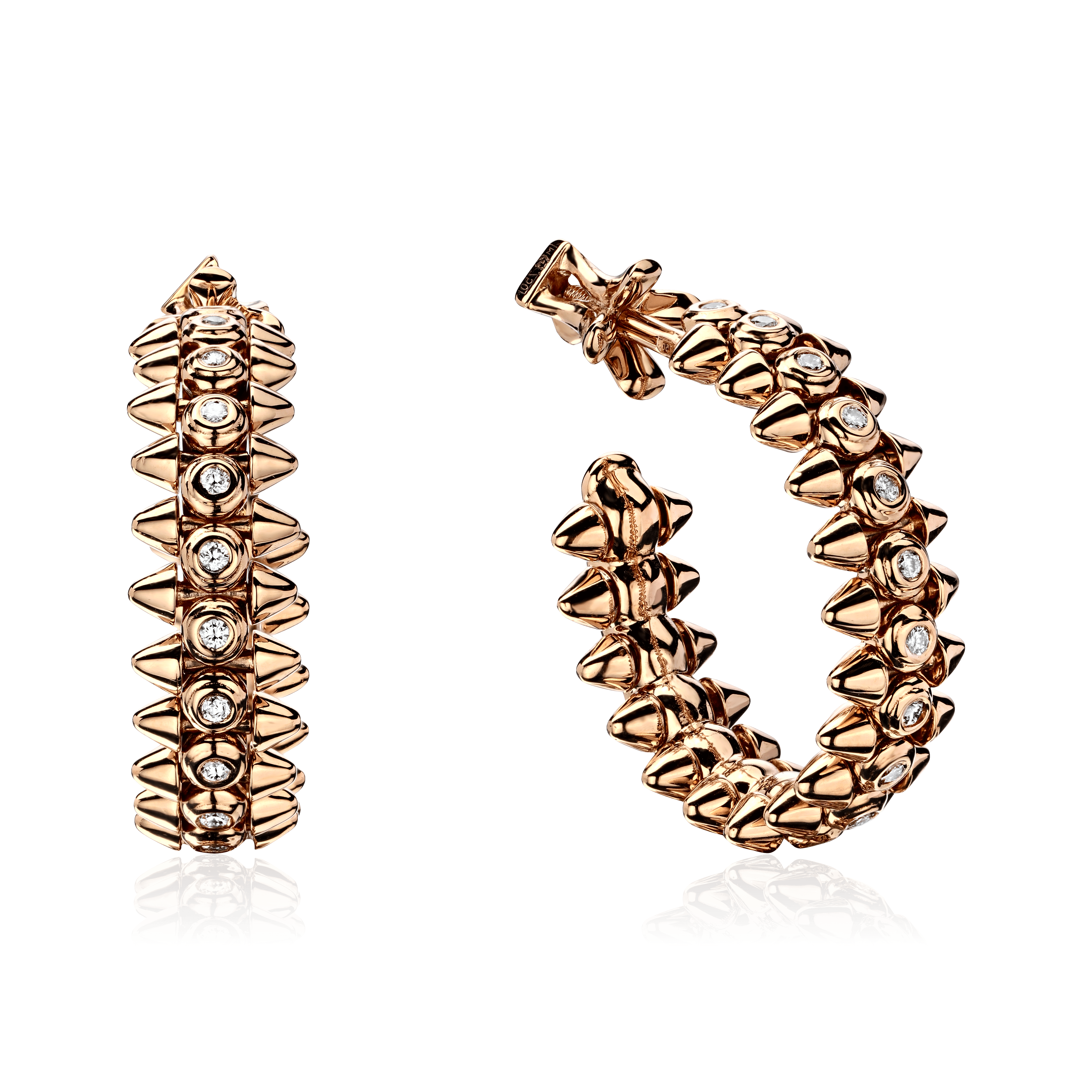 Серьги с бриллиантами из красного золота 750 пробы (арт. 104361)