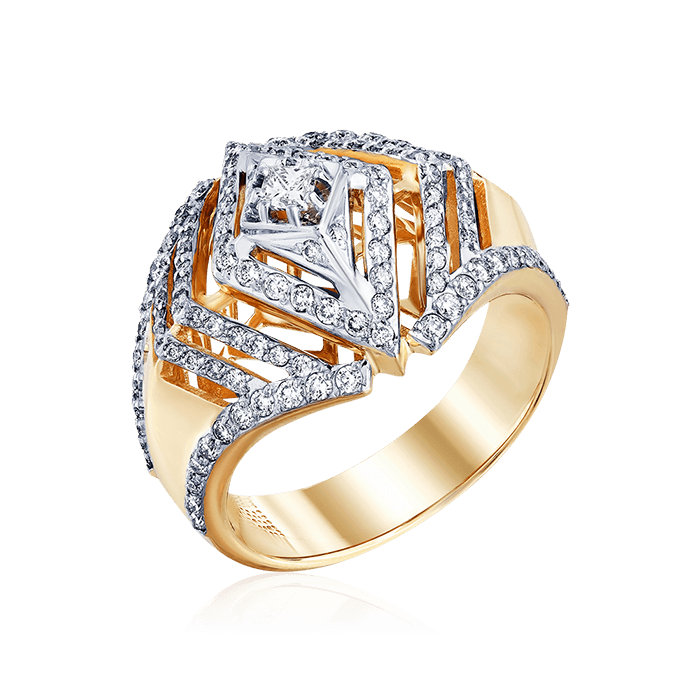 Кольцо с бриллиантами из желтого золота 585 (арт. 59626)